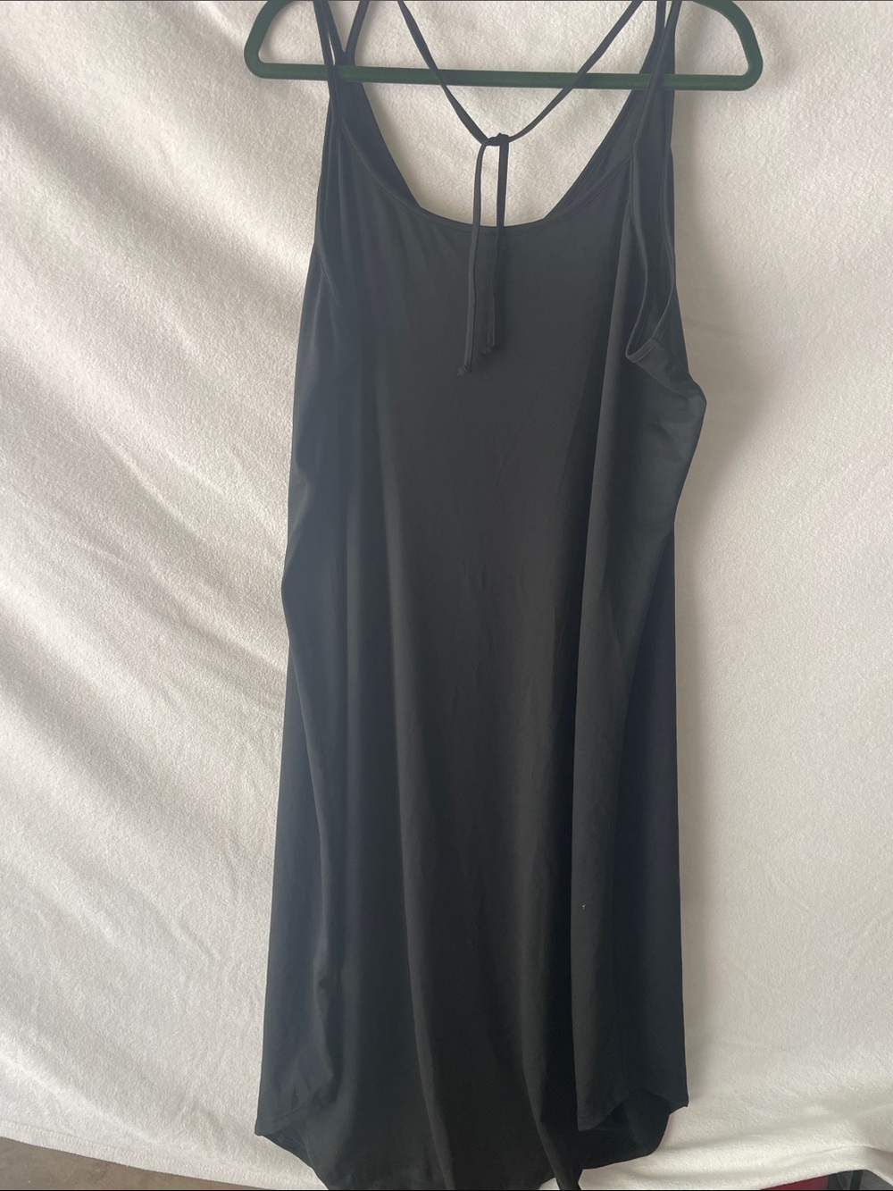 Classic Black Maxi Slip Dress with Tie-Back